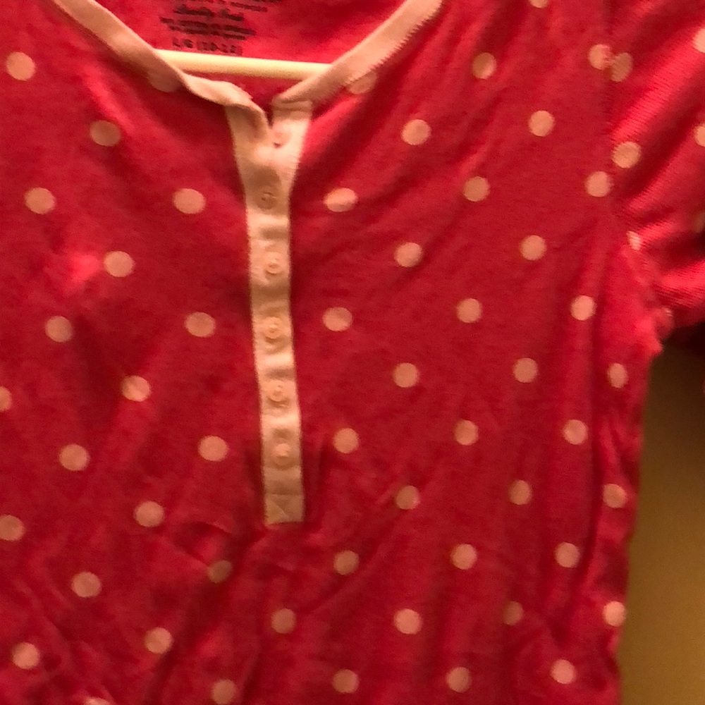 Pink polkadotted long sleeve shirt